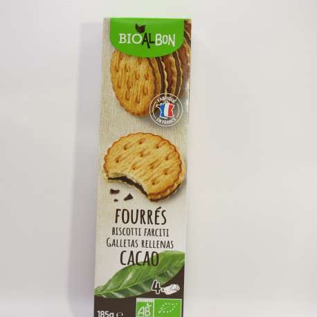 Biscuits Fourrés cacao BIO (185 GR)