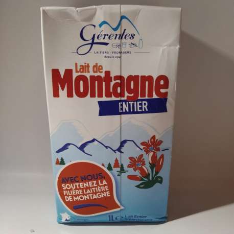 Lait de vache entier pasteurisé 1L